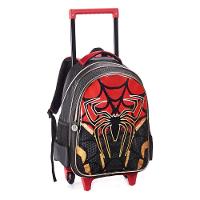 Kit Mochila Rodinhas Lancheira Estojo Duplo Homem Aranha Spider Dark Aranha Miles - 4