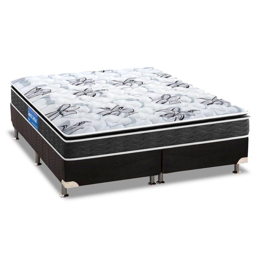 Cama Box Queen: Colchão Ortopédico Probel Guarda Costas Extra Firme + Base CRC Suede Black(158x198) - 1