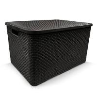 Caixa Organizadora Rattan Cesto Com Tampa 7 Litros - 2