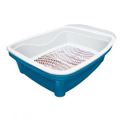 Conjunto De Bandejas Para Caixa De Areia De Gatos - 3 Peças Cor:azul