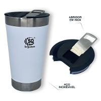 Copo Térmico De Aço Inoxidável Com Abridor E Tampa Cor:branco - 2