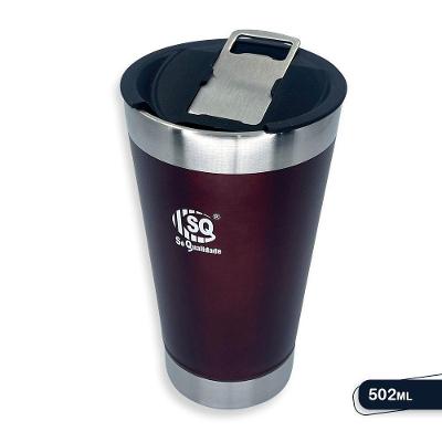Copo Térmico De Aço Inoxidável Com Abridor E Tampa Cor:vermelho
