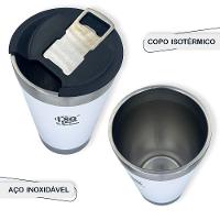 Lançamento Copo Térmico Cerveja Abridor 500ml - Branco - 8