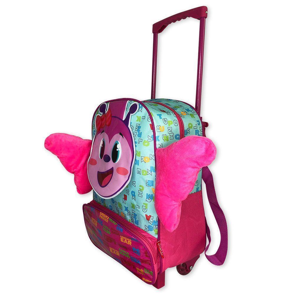 Mochila Infantil Escolar Borboleta Rodinha Rosa - 1