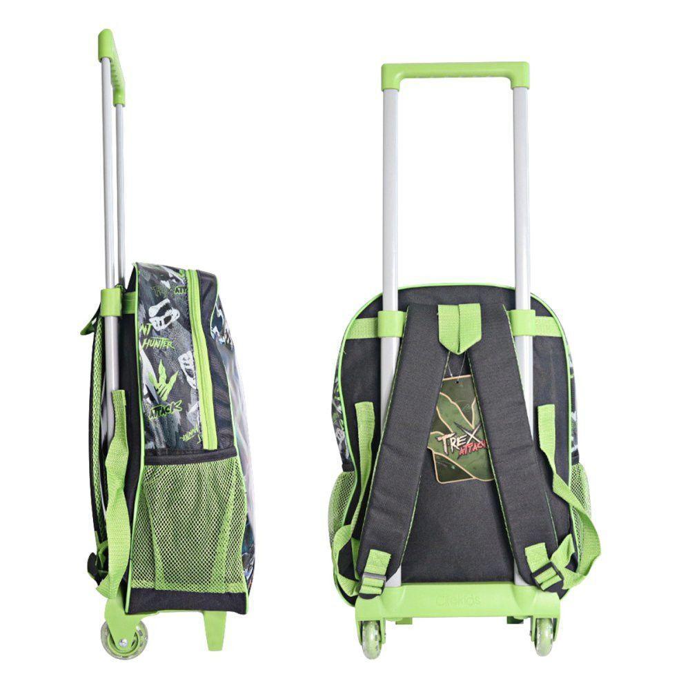 Mochila Escolar Infantil Rodinhas Com 3 Modelos Disponíveis Modelo:dinossauro T-rex - 3