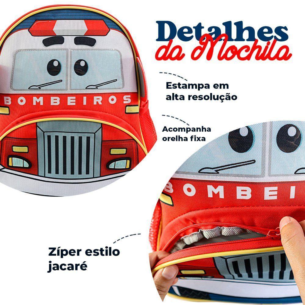 Mochila Escolar Infantil Com Alça De Bombeiro Ou Polícia Modelo:bombeiro - 4