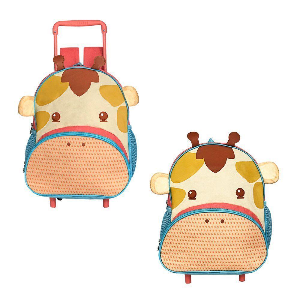 Mochila Escolar Infantil De Rodinhas Animais Com 6 Modelos Animal:girafa - 4