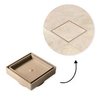 Ralo 10x10 Oculto Bege Plástico Abs Para Piso E Porcelanato - 2