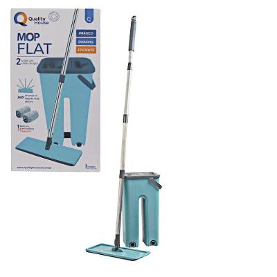 Rodo Flat Mop E Balde Lava E Seca  Com 2 Refil