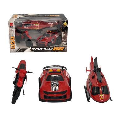Carro, Moto E Helicóptero De Polícia Brinquedo Divertido