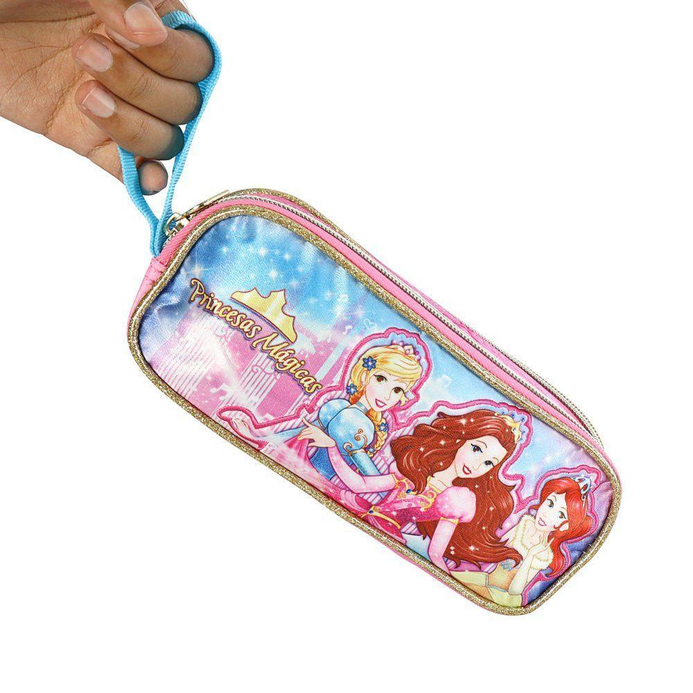 Estojo Escolar Princesas Mágicas Com 2 Compartimentos - 2