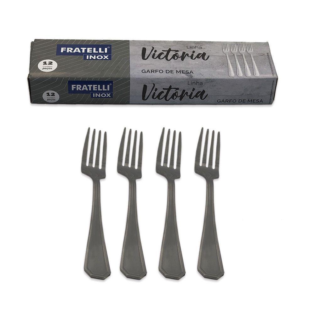 Kit 12 Garfos De Mesa Em Aço Inox - 1