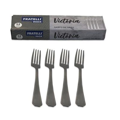 Kit 12 Garfos De Mesa Em Aço Inox