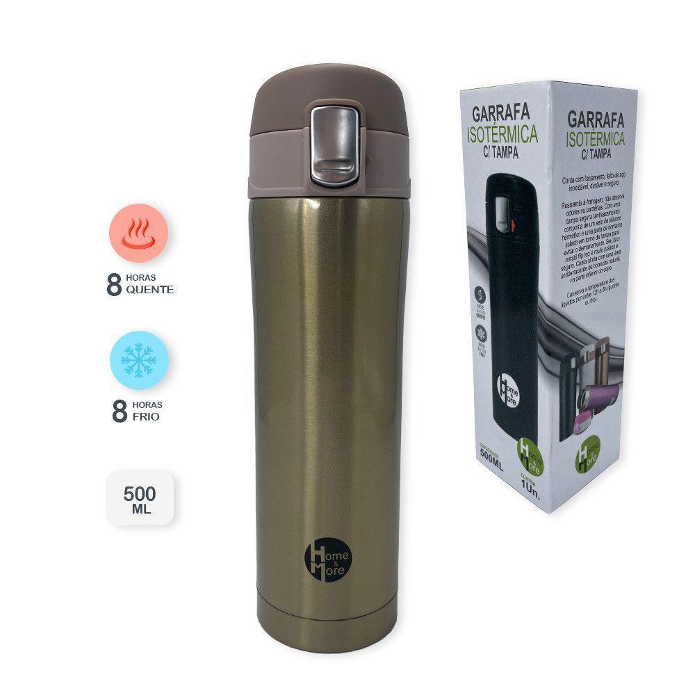 Garrafa Térmica Aço Inox 500ml Com 5 Cores Para Escolher Cor:dourada - 2