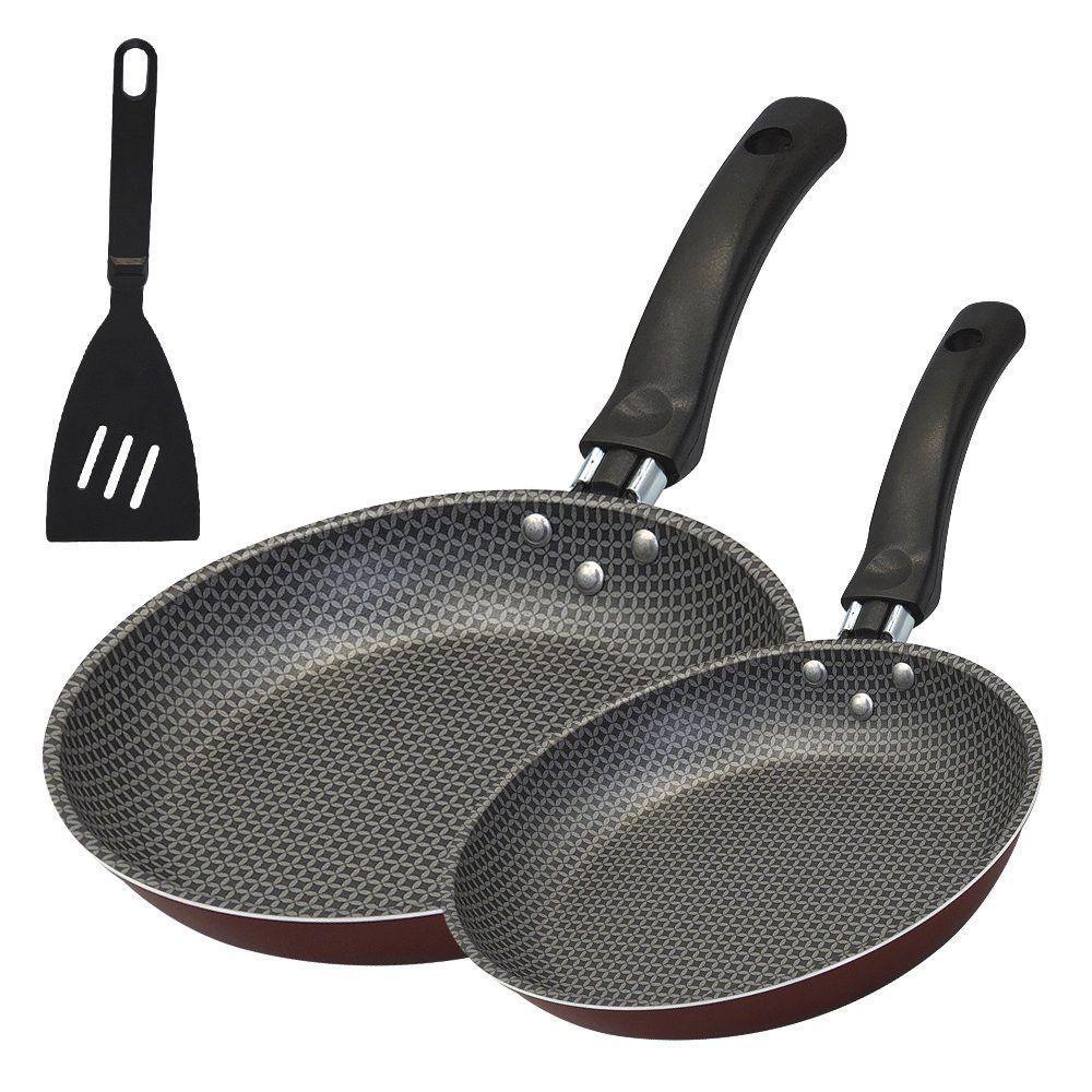 Kit Frigideira Enjoy Francesa 18-22cm Com Espatula Vermelho - 4