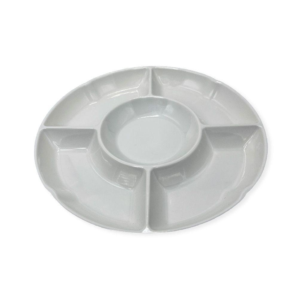 Petisqueira Redonda 5 Divisórias Para Frios E Petiscos 30cm - 1