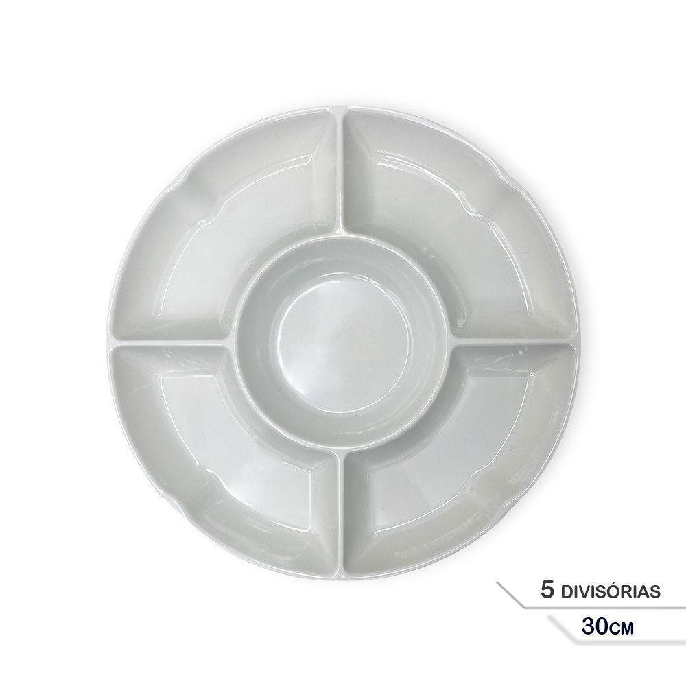 Petisqueira Redonda 5 Divisórias Para Frios E Petiscos 30cm - 2