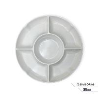 Petisqueira Redonda 5 Divisórias Para Frios E Petiscos 30cm - 2