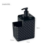 Porta Detergente E Esponja Com Bico Dosador Rattan Preto - 2