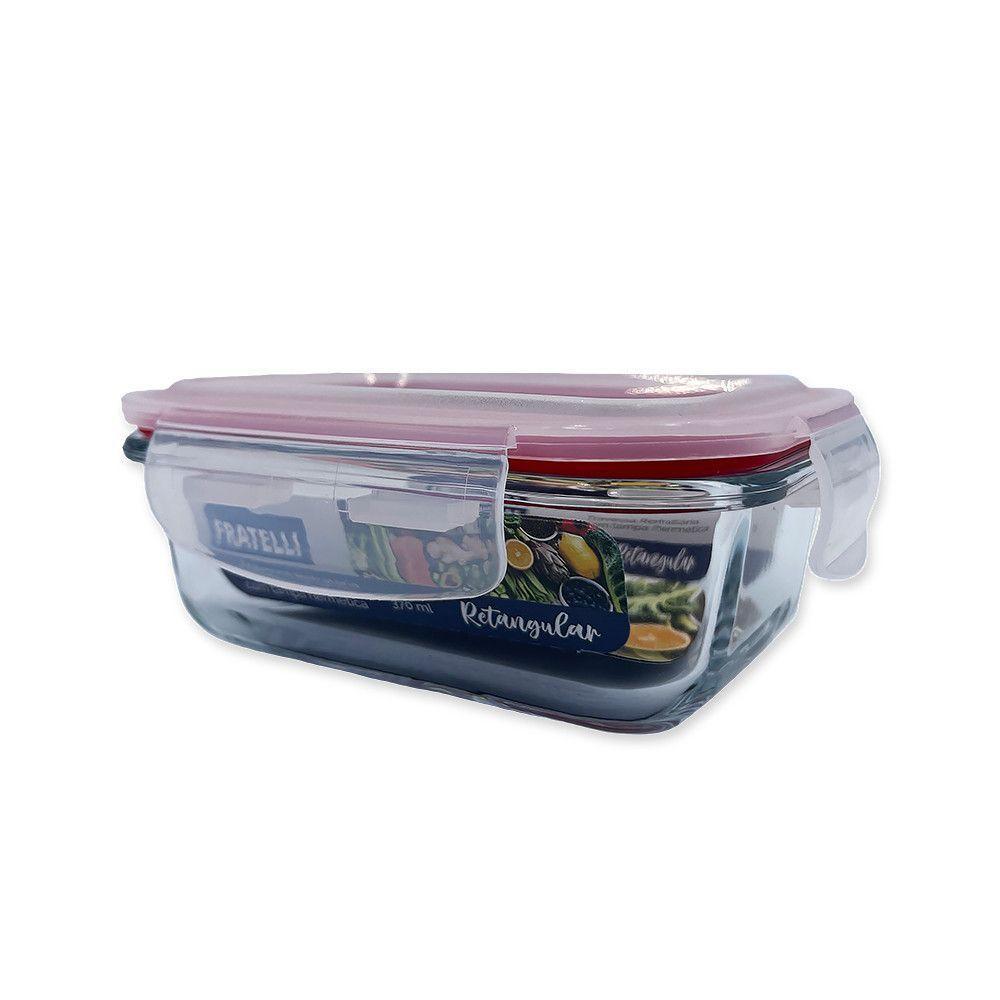Pote De Vidro Hermético Marmita Tampa Plástico 370ml C Trava - 1