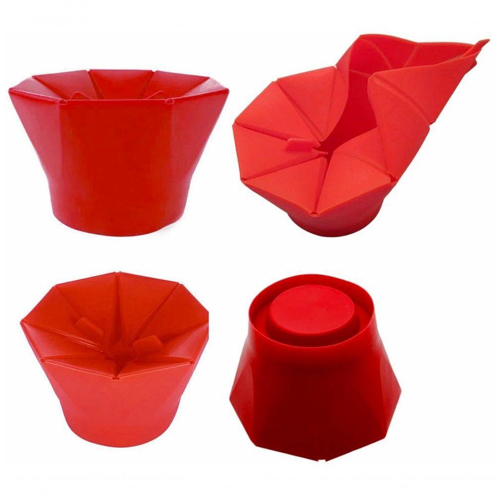 Balde Pipoca Pipoqueira Silicone Para Micro-ondas Sem óleo - 1
