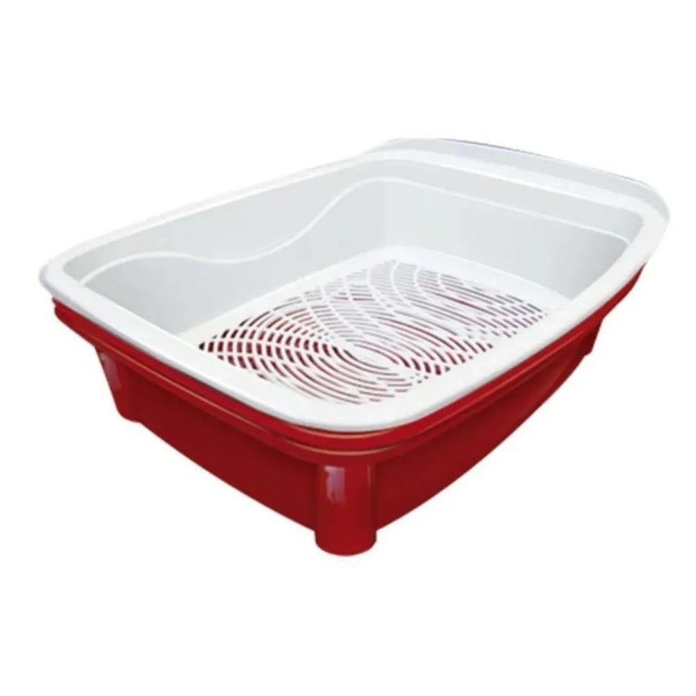 Conjunto De Bandejas Para Caixa De Areia De Gatos - 3 Peças Cor:vermelha - 2