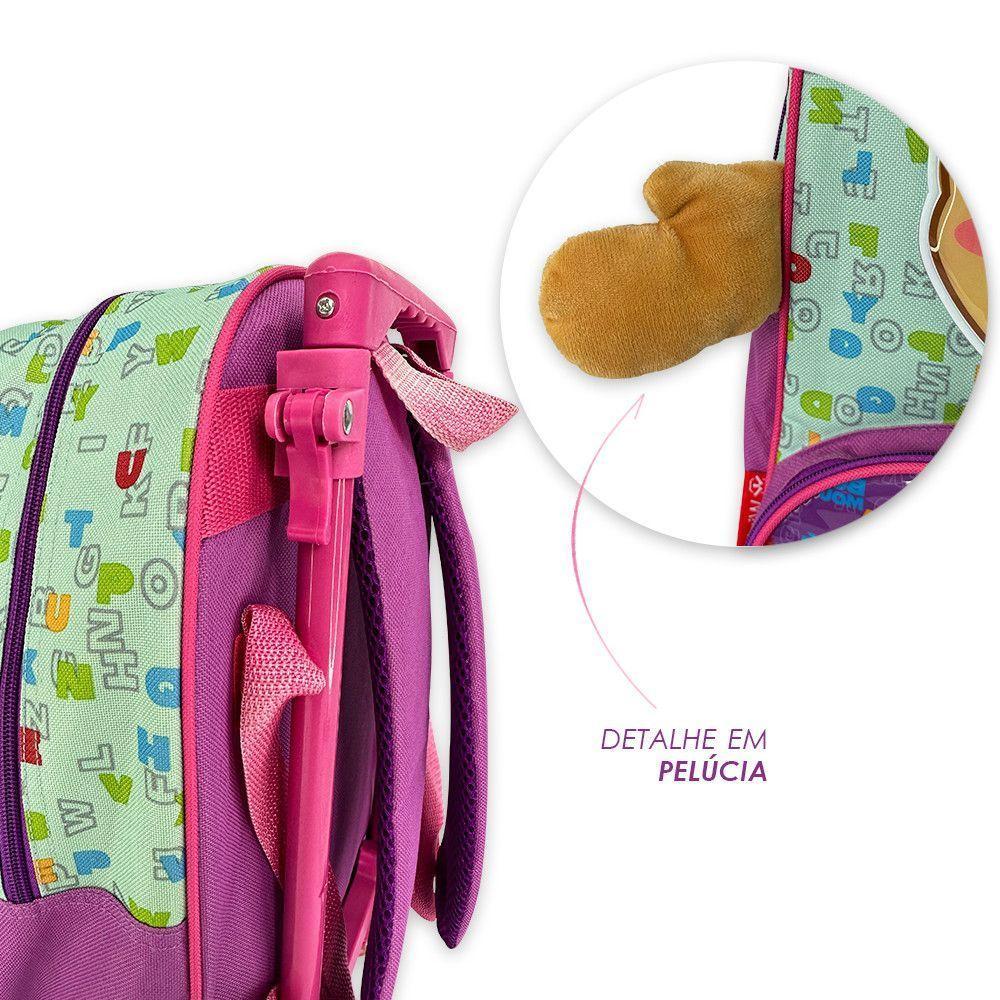 Mochila Infantil Escolar Rena Rodinha Rosa - 2