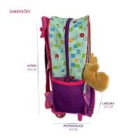 Mochila Infantil Escolar Rena Rodinha Rosa - 3