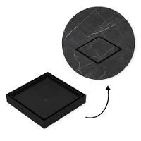 Ralo 10x10 Oculto Com Plástico Abs Para Piso E Porcelanato Cor:preto - 2