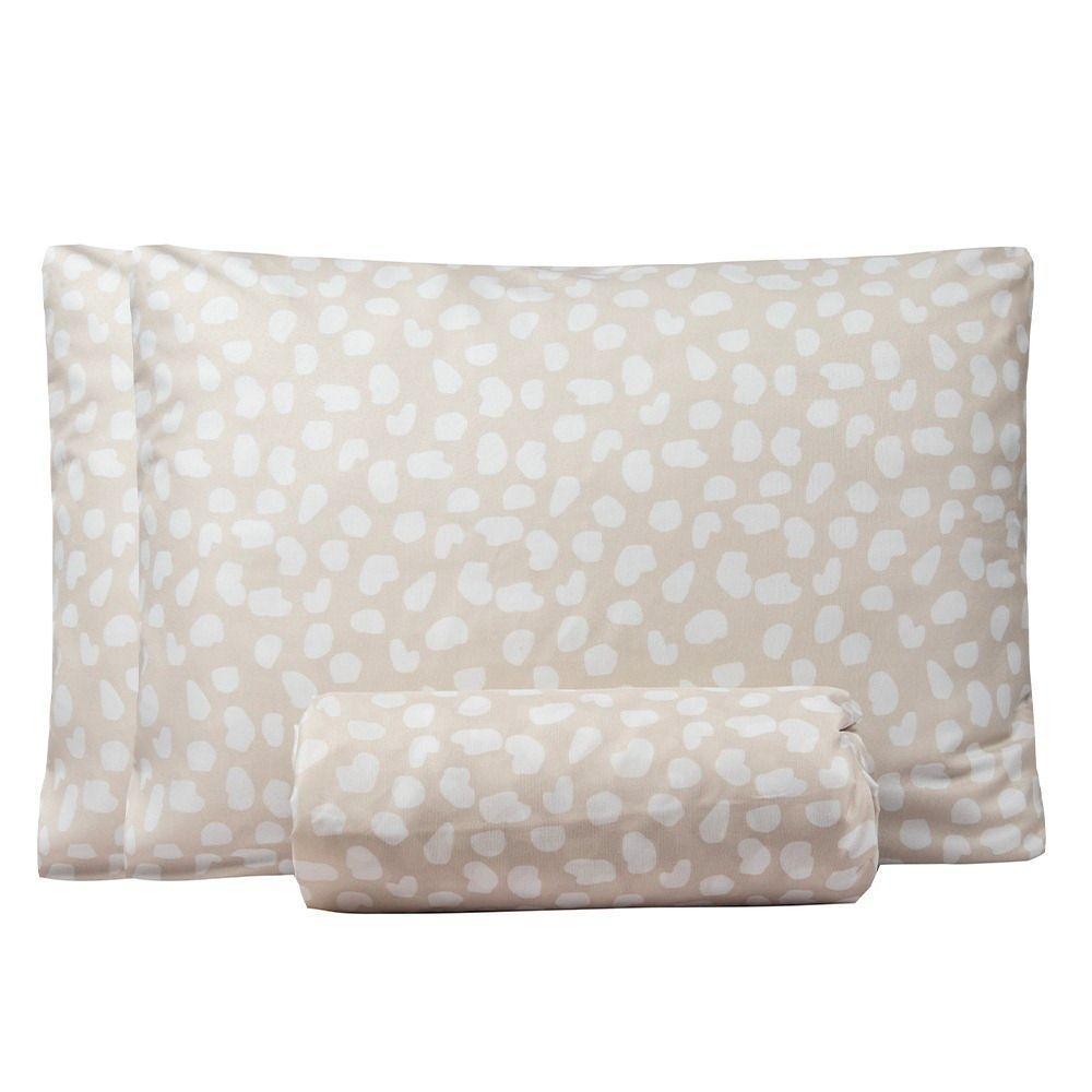 Jogo De Lençol Queen Bouti Basic Estampado 180 Fios 3 Peças - Poa Creme - 1