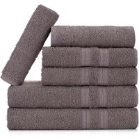 Jogo De Toalhas Gigante Itália Soft 2 Banhão + 2 Rosto + 2 Tapete Luxo 100% Algodão Cinza - 1