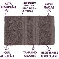 Jogo De Toalhas Gigante Itália Soft 2 Banhão + 2 Rosto + 2 Tapete Luxo 100% Algodão Cinza - 6