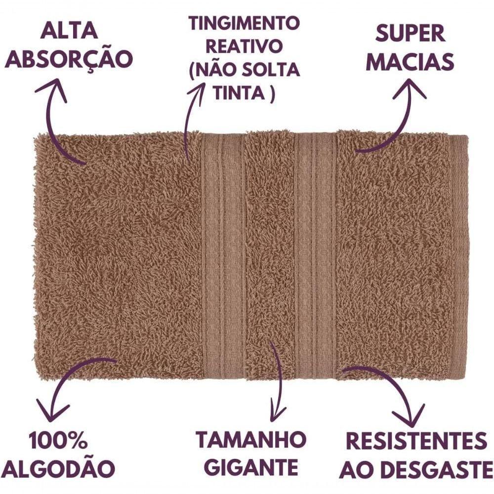 Jogo De Toalhas Gigante Itália Soft 2 Banhão + 2 Rosto + 2 Tapete Luxo 100% Algodão Camurça - 6