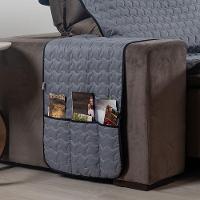 Protetor De Sofá Retrátil Shield Dupla Face 2,20m + Capas De Almofadas - Cinza-preto - 7