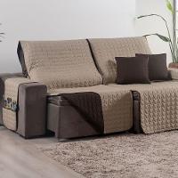 Protetor De Sofá Retrátil Shield 400 Fios Dupla Face 2,40m + Capas De Almofadas - Caqui-tabaco - 6