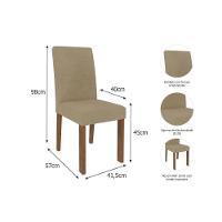 Sala de Jantar Completa Carol c/ Tampo Madeirado c/ Vidro 180cm + 6 Cadeiras Maia Nature/Off White/Gengibre - Cimol - 4