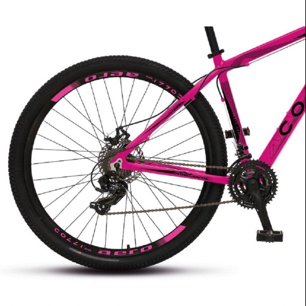 Bicicleta Colli Aro 29 Atalanta Alumínio Freio A Disco Cambio Traseiro Rosa Neon - 3