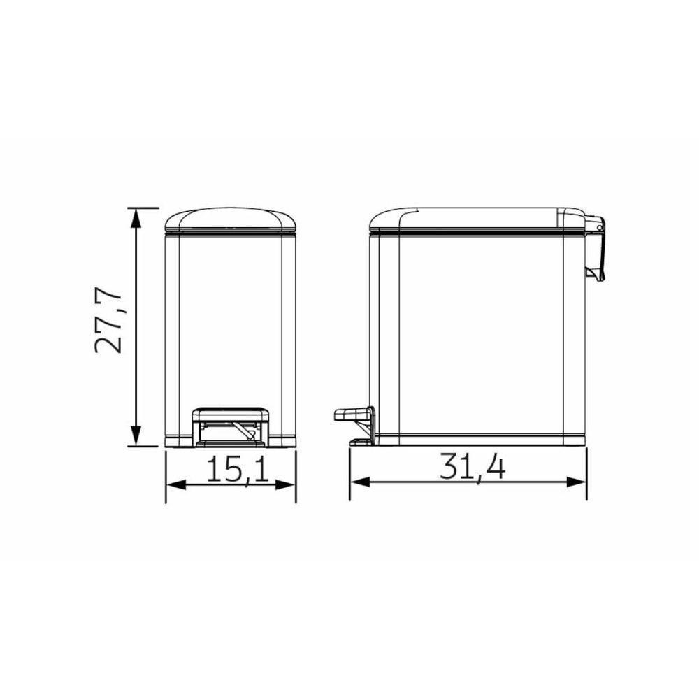 Lixeira Tramontina 6 Litros Tipo D Slim Em Aço Inox Scotch Brite - 3