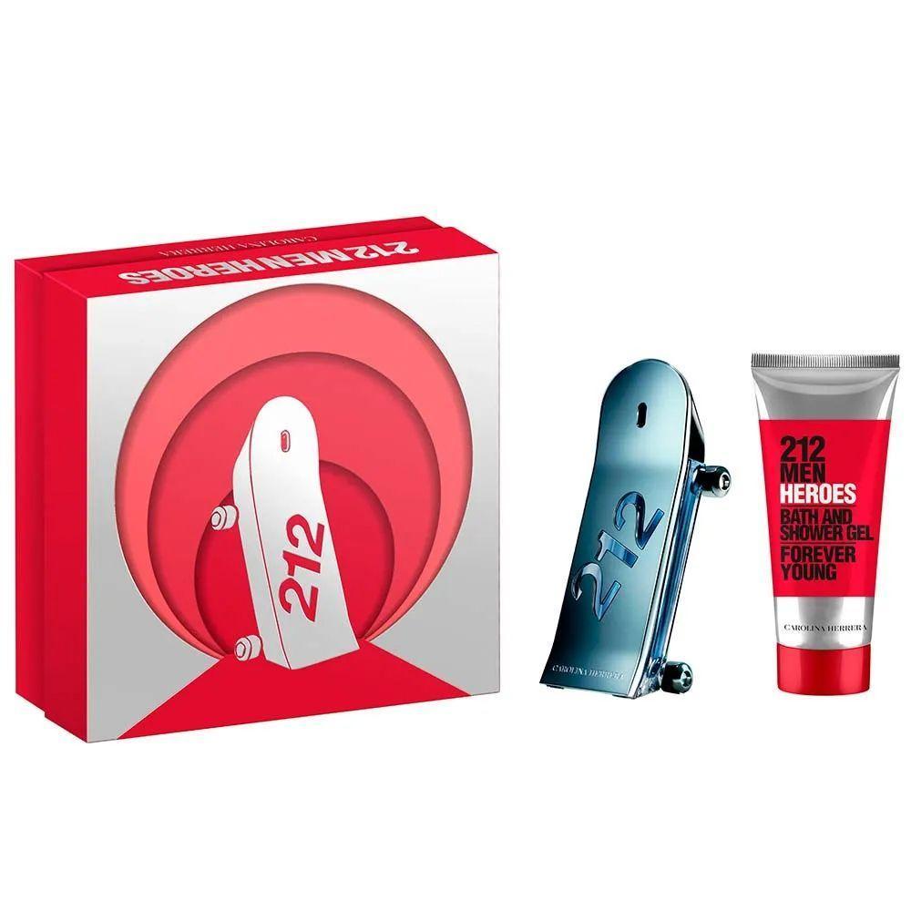 Kit Perfume 212 Heroes Edt Carolina Herrera Masculino 90ml + Gel De Banho 100ml - 1