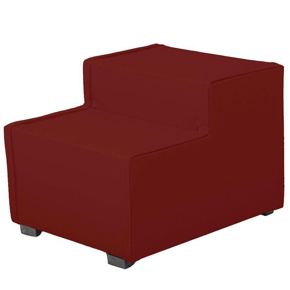 Escada Estofada 2 Degraus Para Cachorro Gato E Maca De Estetica Suede Cor Marsala - 3