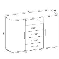 Comoda Berlim 2 Portas 4 Gavetas Freijo- Off White - 5