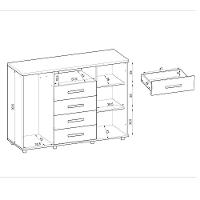 Comoda Berlim 2 Portas 4 Gavetas Freijo- Off White - 6