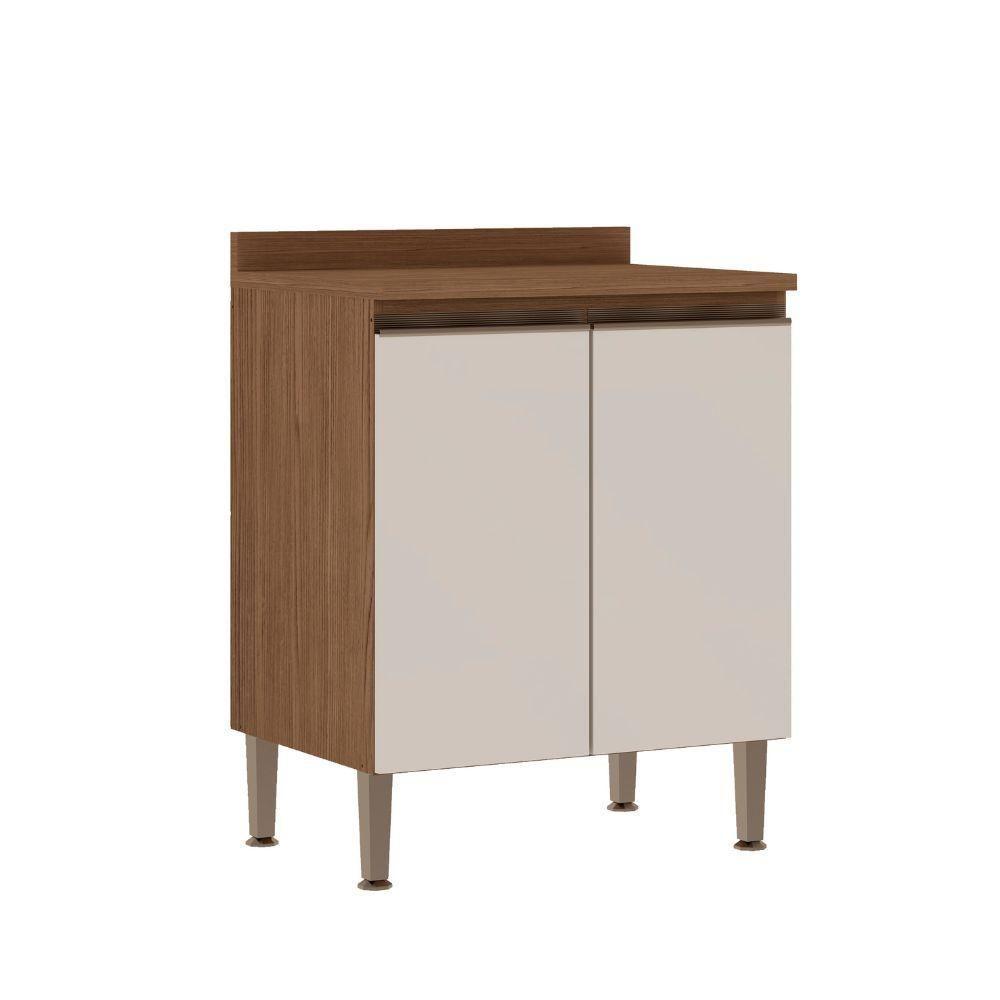 Balcao 700 Conecta 2 Portas Com Tampo Ebano - Off White - 1