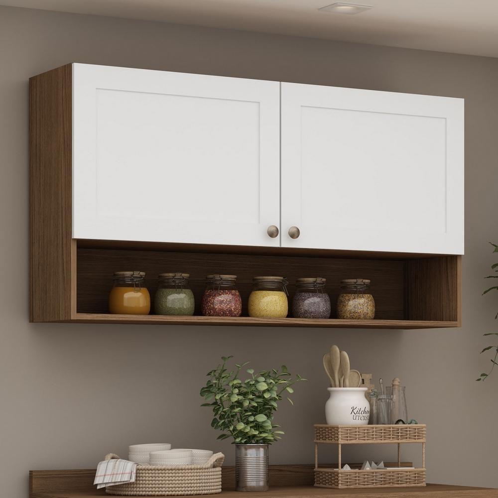 Aereo 1200 Conecta 2 Portas Ebano Frente Provencal Branco - 2