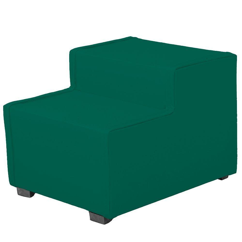 Escada Estofada 2 Degraus Para Cachorro Gato E Maca De Estetica Suede Cor Verde Esmeralda - 1