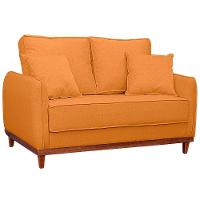 Sofa Sena 3 Lugares Base De Madeira Para Sala Hotel Linho Terra Cota - 8