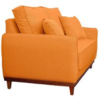 Sofa Sena 3 Lugares Base De Madeira Para Sala Hotel Linho Terra Cota - 9