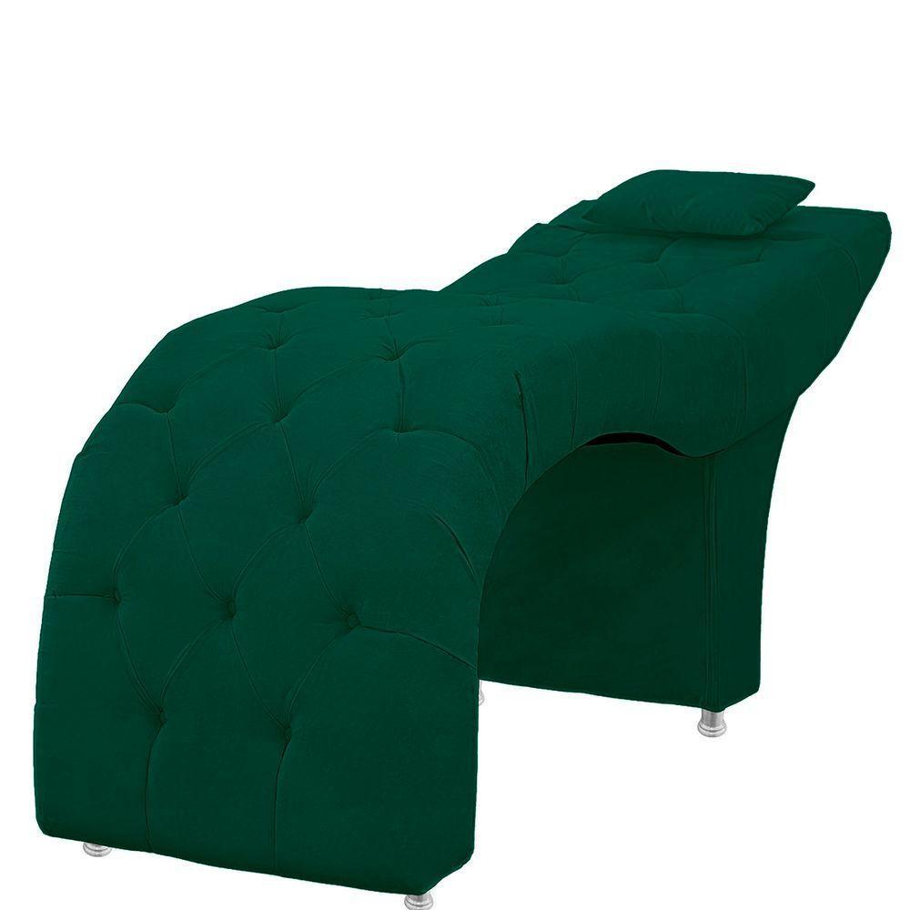 Maca Estofada Capitone Julia Para Estetica Facial Sombrancelha E Cilios Suede Cor Verde Esmeralda - 5