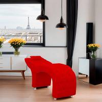 Maca Estofada Capitone Julia Para Estetica Facial Sombrancelha E Cilios Suede Cor Vermelho - 6