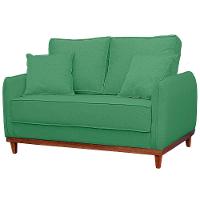 Sofa Sena 2 Lugares Base De Madeira Para Sala Hotel Linho Verde - 6